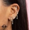 گوشواره جواهر خاص دخترانه | مدل گوشواره طلا برای سه سوراخ | گوشواره جواهر خاص