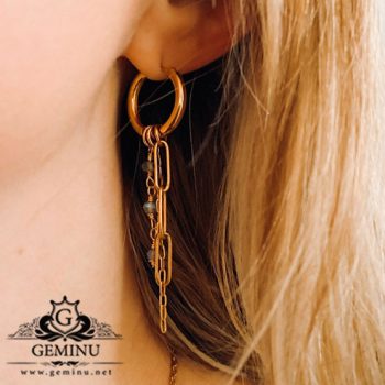 گوشواره طلا حلقه ای آویزی کم اجرت